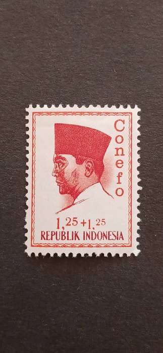INDONESIA 1965 CONFERENCE OF "NEW EMERGING FORCE" JAKARTA INSCRIBED "CONEFO" AND SURCHARGED