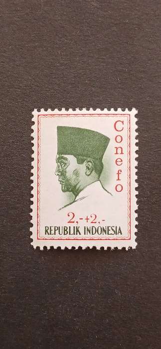 INDONESIA 1965 CONFERENCE OF "NEW EMERGING FORCE" JAKARTA INSCRIBED "CONEFO" AND SURCHARGED