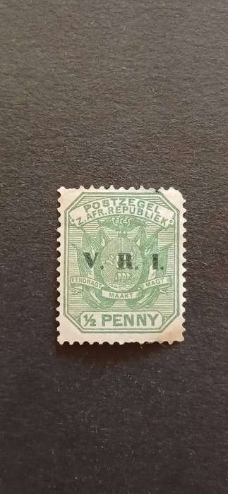 TRANSVAAL 1900 SOUTH AFRICA REPUBLIC POSTAGE STAMPS OVERPRINTED "V.R.I"