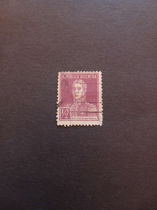 ARGENTINA 1924-33 DEFINITIVE ISSUES- GENERAL SAN MARTIN WITHOUT PERIOD AFTER VALUE