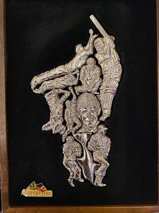 Jonty Rhodes Silver Plated Puzzle - autographed by Jonty and Madiba