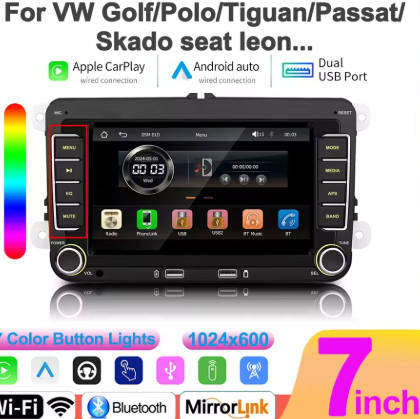 7inch Car Radio CarPlay Android Auto for Volkswagen VW Tiguan Touran GOLF POLO CarPlay