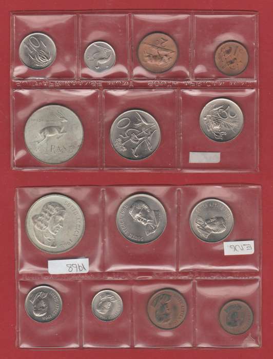 2 1968 UNC. SETS SEALED BY S.A. MINT - ENGLISH + AFRIKAANS LEGEND