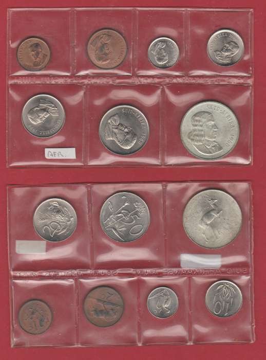 2 1968 UNC. SETS SEALED BY S.A. MINT - ENGLISH + AFRIKAANS LEGEND
