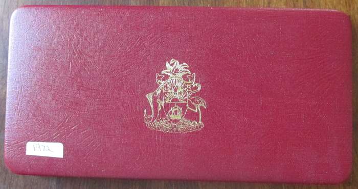 1972 9 COIN PROOF SET OF BAHAMAS IN HARD CASE FRANKLIN MINT - 4 SILVER COINS