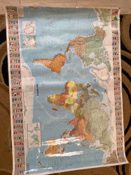 Large laminated word map 1.4m x 1m