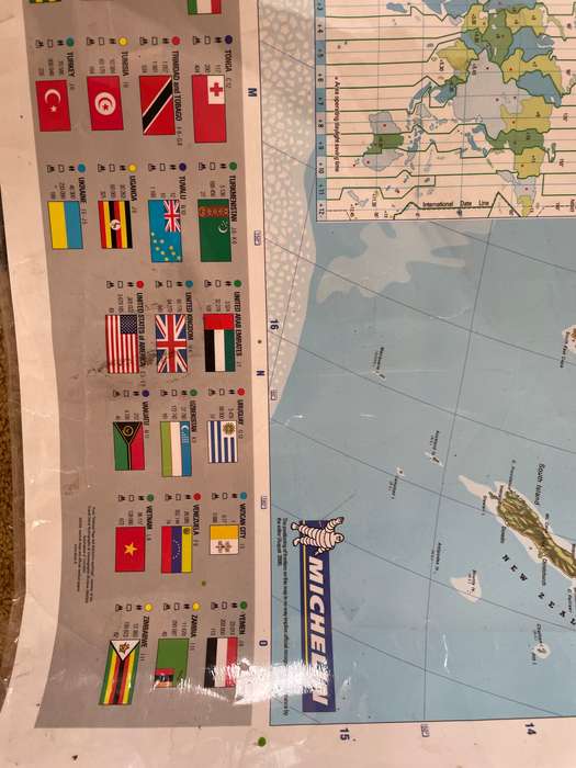 Large laminated word map 1.4m x 1m