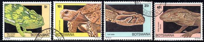 Botswana - 1980 Reptiles Set Used SG 458-461
