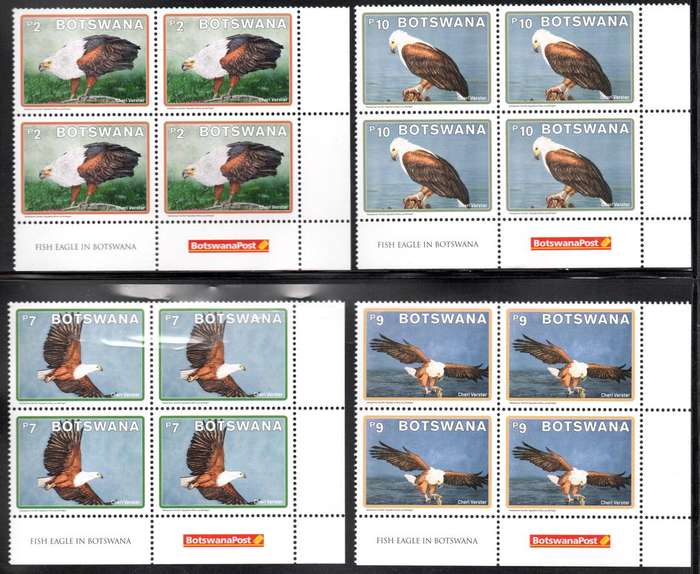 Botswana - 2021 Fish Eagle Corner Block Set MNH
