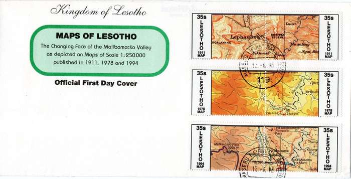 Lesotho - 1996 Map of Lesotho FDC 1