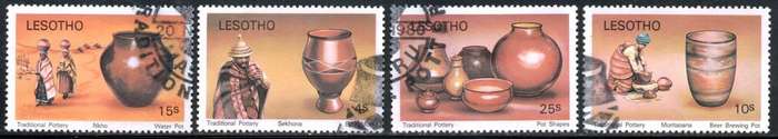 Lesotho - 1980 Pottery Set Used SG 418-421