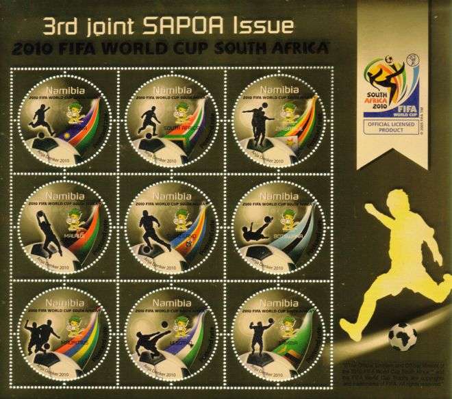 Namibia - 2010 SAPOA 3rd Joint Issue World Cup Sheet MNH SACC 695