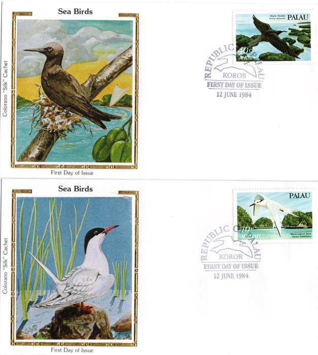 Palau - 1984 Sea Birds Silk Cover Set