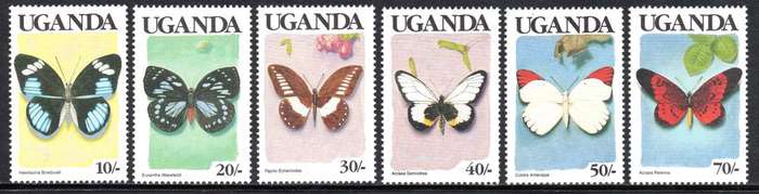 Uganda - 1989 Butterflies 10s-70s MNH SG 746-751