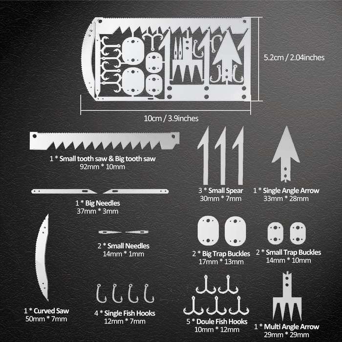 Credit Card Survival Tool Kit (4 piece+carry case)