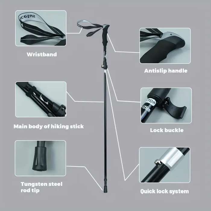 Lightweight foldable/ ultra compact hiking/trekking pole (purple)