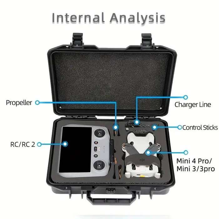Hard Case for DJI Mini 3/3 Pro and 4 Pro drones (for fly more combo)