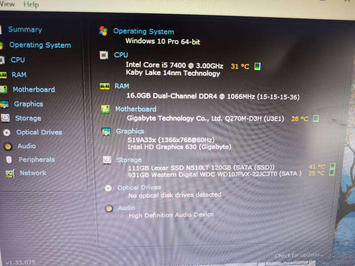 Intel Core i5 7400 Combo**Gigabyte Q270M Motherboard**16GB DDR4 Ram