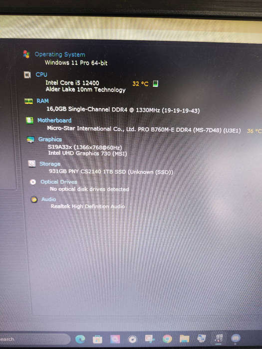 Intel Core i5 12400 Combo**16GB DDR4 Ram**MSI B760M Pro Motherboard