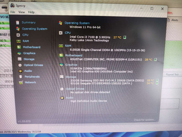 7th Gen i3 Combo**8GB DDR4 Ram**Asus Prime B250M-K Motherboard