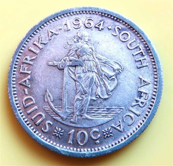 1964 RSA Silver 10c Coin