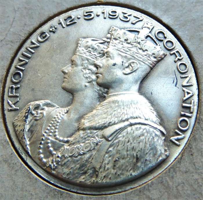 1937 Silver Coronation Medallion 16.8gr 0.925 Union of SA