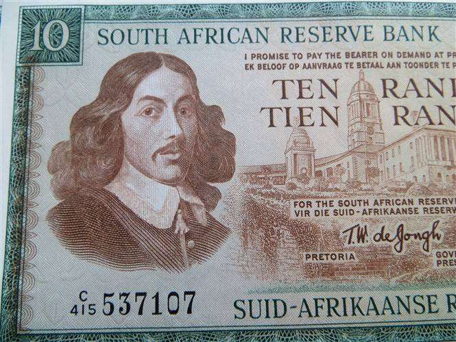 4 x TW de Jongh R10 Notes Prefix C31 in Sequence - Condition