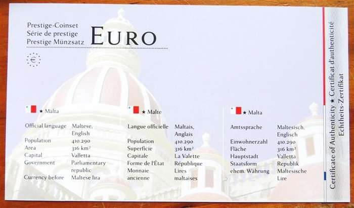 Malta Euro Prestige Gold Plated Coin Set