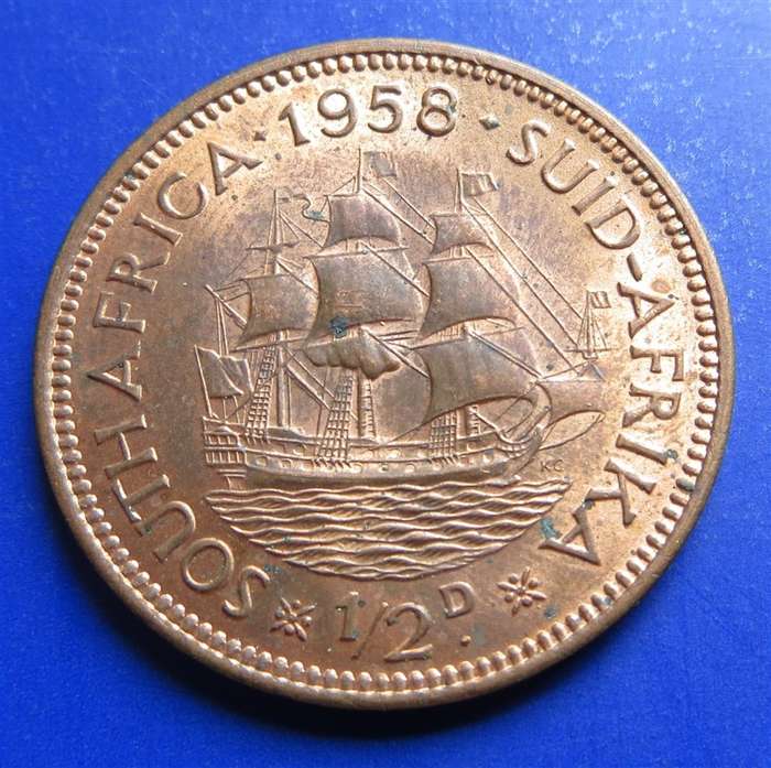 1958 Half Penny 1/2d SA UNION
