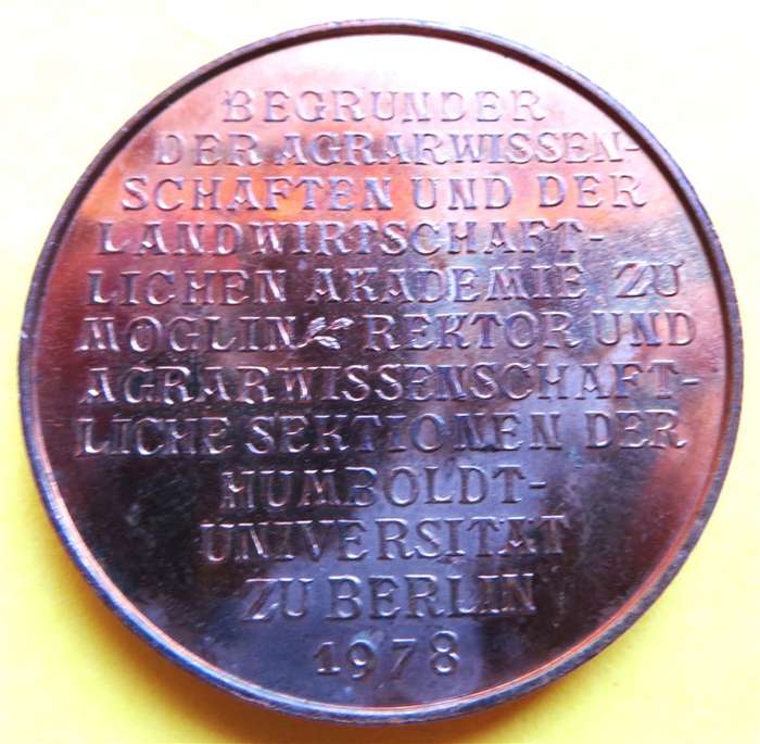1978 Albrecht Daniel Thaer Commemorative Medallion