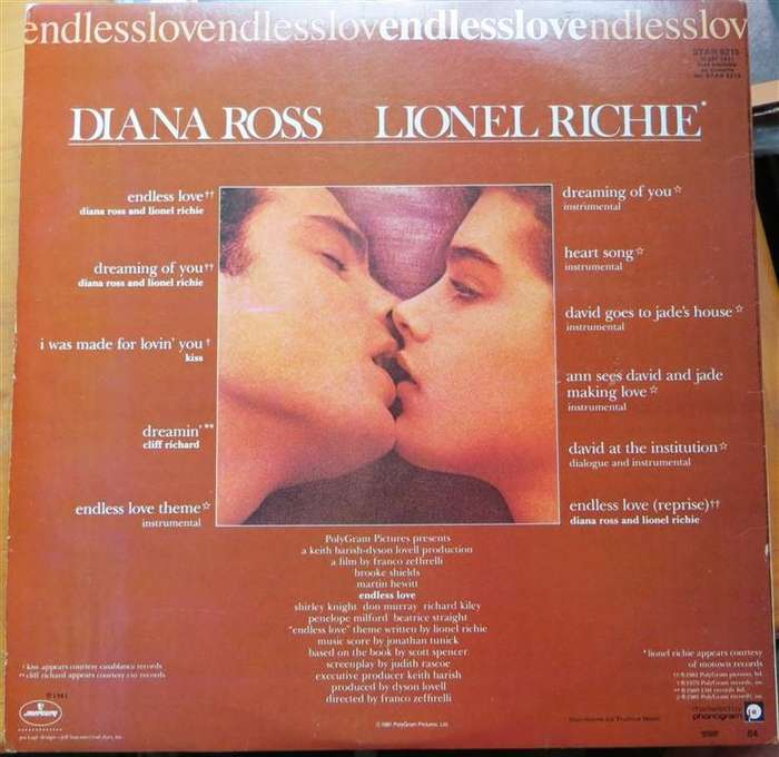 Endless Love Soundtrack - Vintage Vinyl LP Vinyl VG / Cover VG