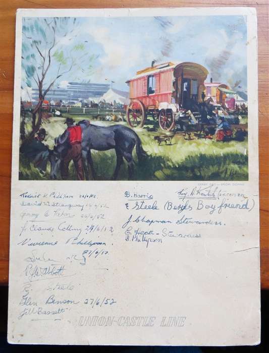 1952 Union Castle Line Menu - Autographed - Warwick Castle