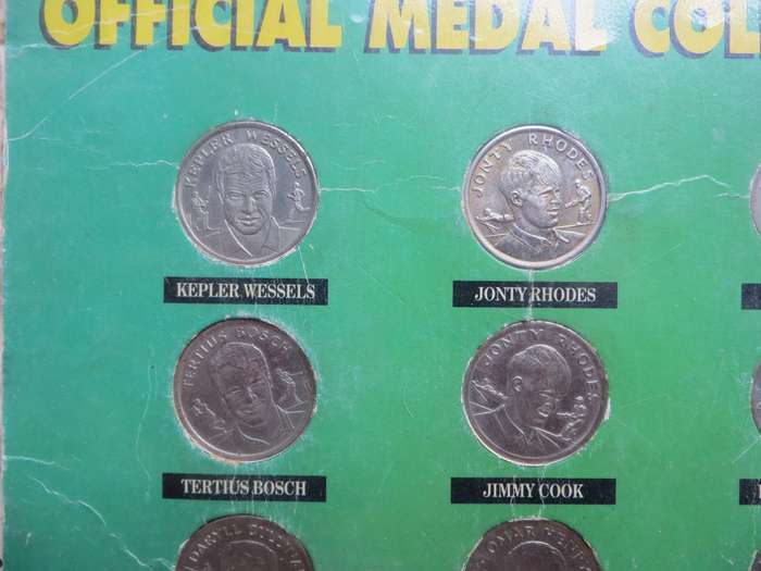 1992 South Africa vs India Tour to SA Cricket Medallion Set - Checkers - 18 x Player Medallions