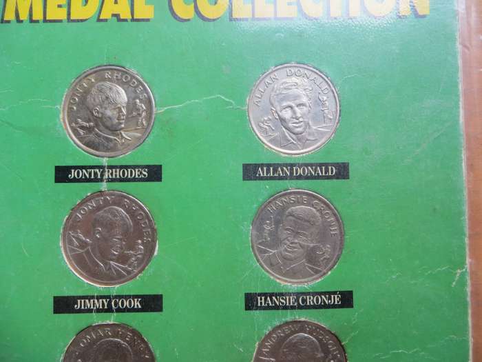 1992 South Africa vs India Tour to SA Cricket Medallion Set - Checkers - 18 x Player Medallions