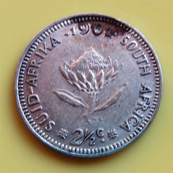1961 RSA Silver Tiekie 2 1/2c Coin