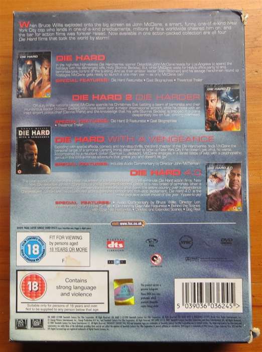 Die Hard Movies 4 x DVD Box Set - 1 Bid