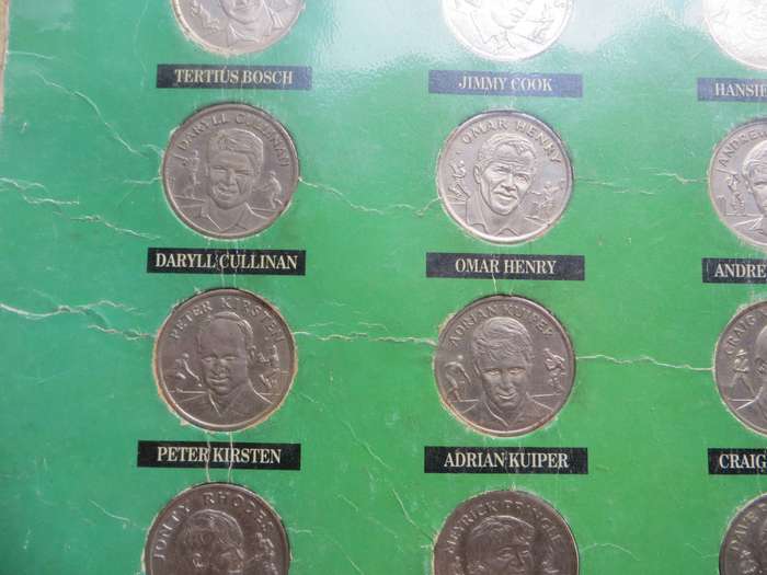 1992 South Africa vs India Tour to SA Cricket Medallion Set - Checkers - 18 x Player Medallions
