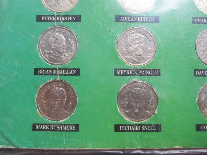 1992 South Africa vs India Tour to SA Cricket Medallion Set - Checkers - 18 x Player Medallions