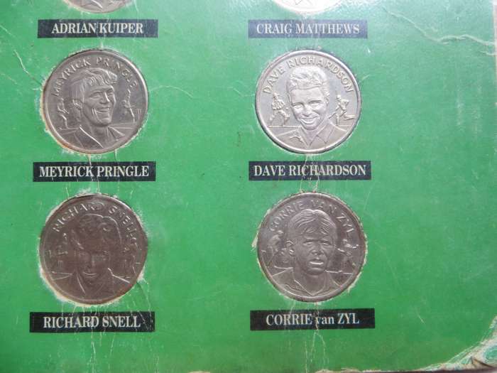 1992 South Africa vs India Tour to SA Cricket Medallion Set - Checkers - 18 x Player Medallions