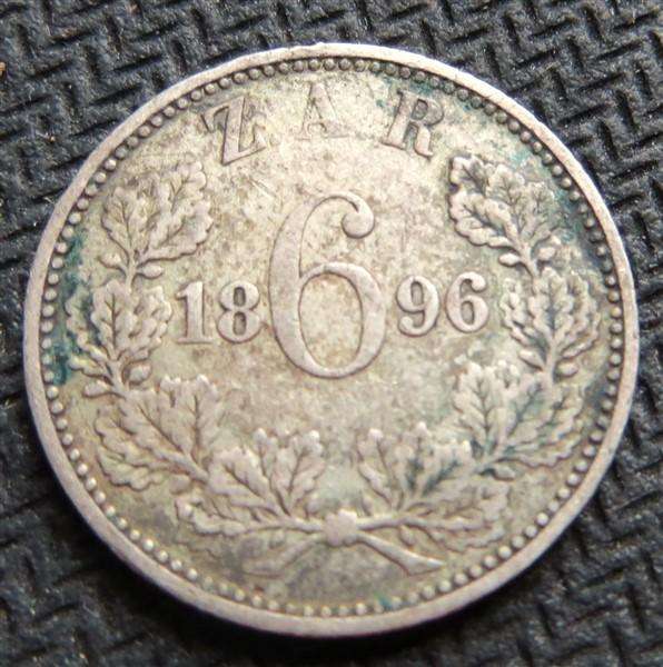 1896 ZAR 6d Sixpence - 0.925 Silver