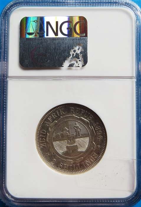 ZAR 1896 2 Shillings Florin Silver NGC XF45