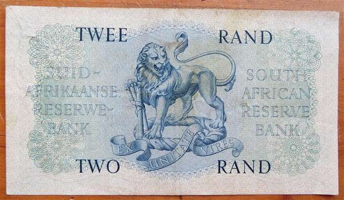 MH De Kock Two Rand Note B4 #160153