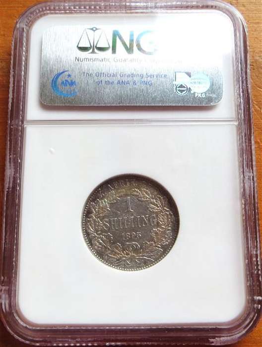 1895 ZAR Silver 1/ Shilling XF45 NGC Coin