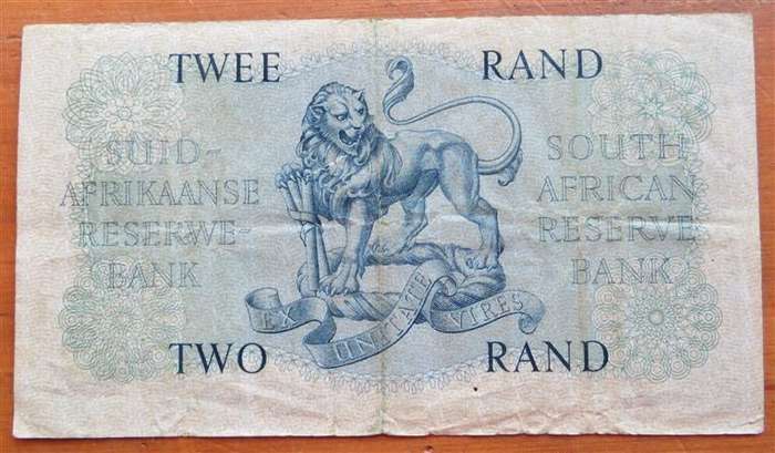 MH De Kock Two Rand Note B56 #736096