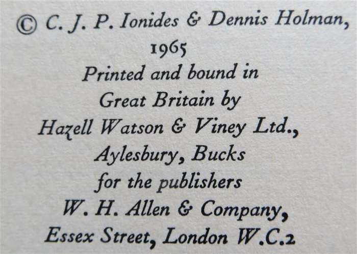 A Hunter's Story - C.J.P Ionides Autobiography - 1965 Hardcover
