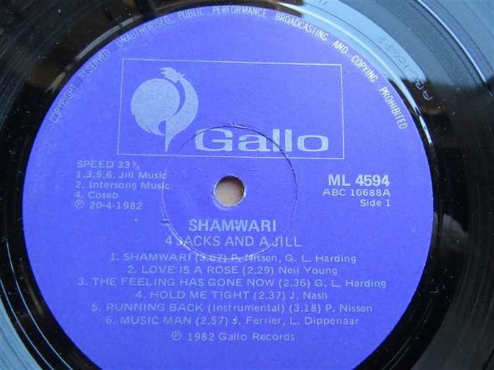 4 Jacks & a Jill - Shamwari - Vintage Vinyl LP - VG
