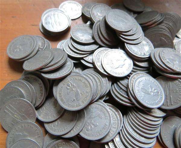 220+ x Rhodesia Nyasaland 3d Tiekies Lot - 1 Bid for the Lot