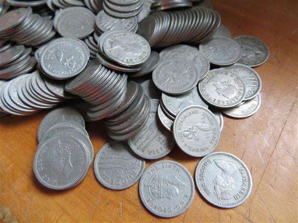 220+ x Rhodesia Nyasaland 3d Tiekies Lot - 1 Bid for the Lot