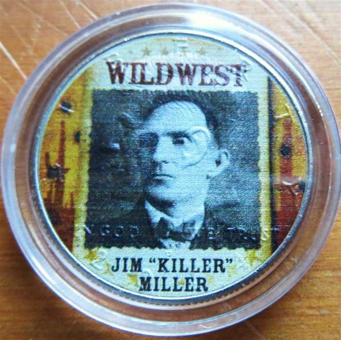 USA Half Dollar Wild West Series - Colorised Jim Killer Miller + Certificate