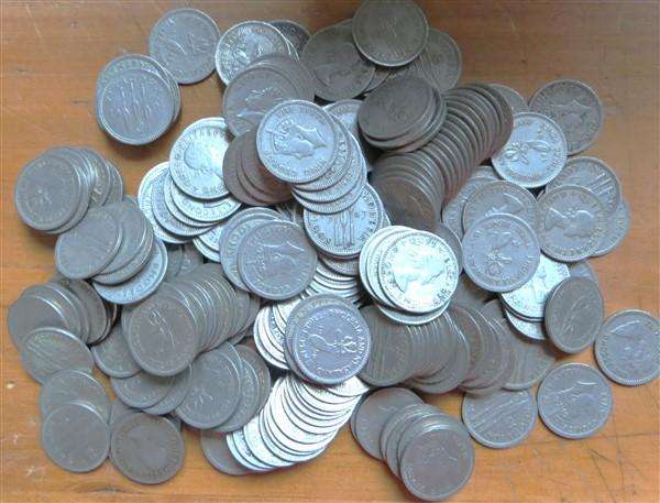 220+ x Rhodesia Nyasaland 3d Tiekies Lot - 1 Bid for the Lot